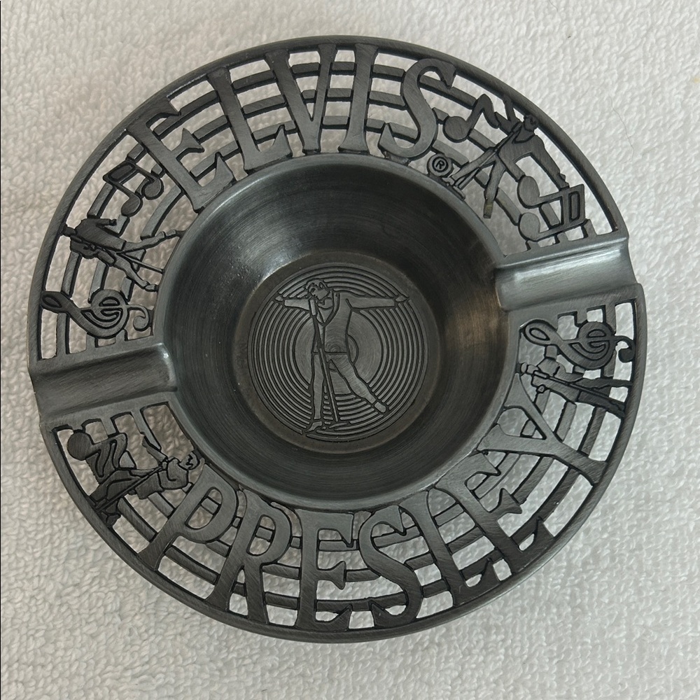 Vintage Pewter Dancing Elvis Ashtray